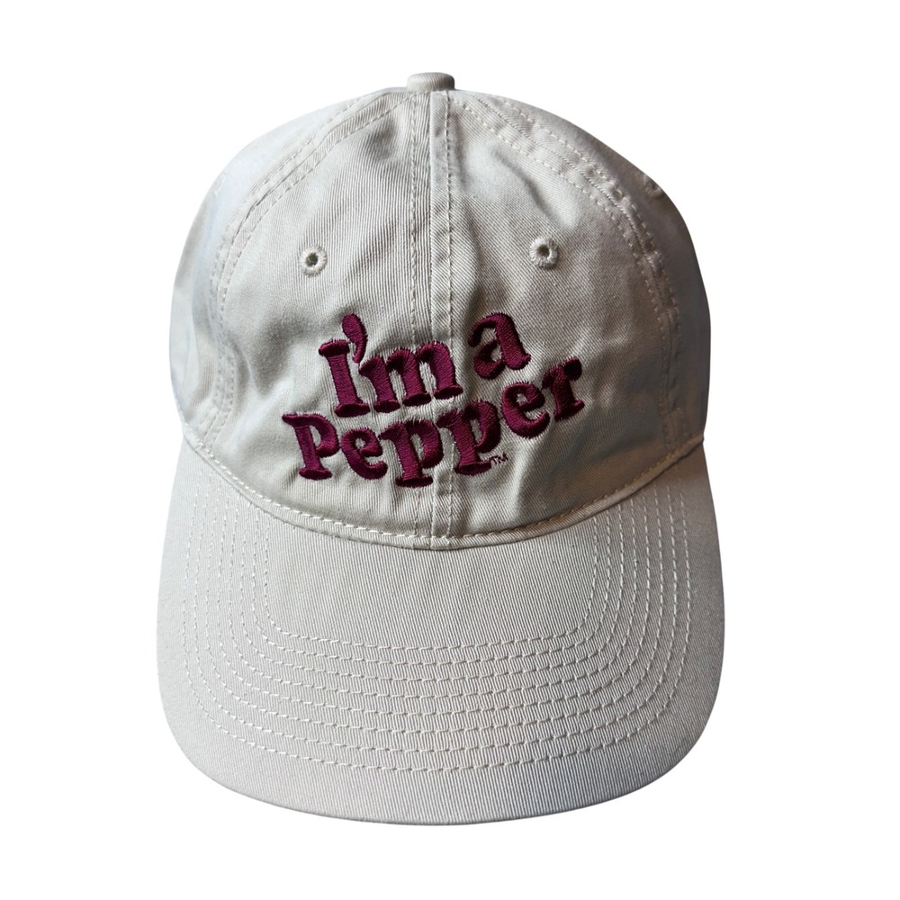 Dr Pepper Hat Unisex OSFA Tan I'm a Pepper Baseball Cap Adjustable Cotton NWT